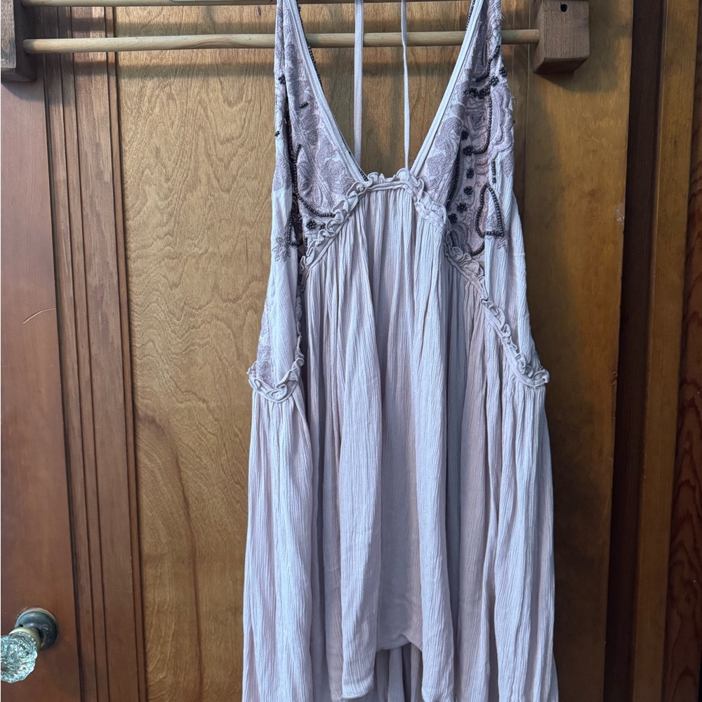 Free People Embroidered Mini Dress - Light Pink